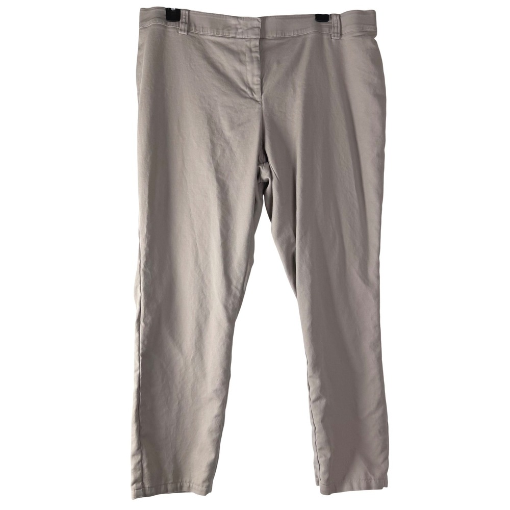 Avenue Women's Khaki Twill Straight Leg‎ Pants Size 16 Average Workwear Casual